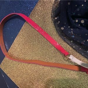 MAISON BOINET Frm FRANCE BARBIECORE PINK WHITE TAN LEATHER SKINNY INFINITY Belt